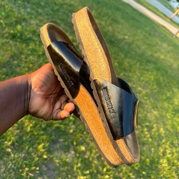 Birkenstock Madrid Black Patent Leather Sandals Birk Size‎ 41 L10 M8 - Picture 15 of 16